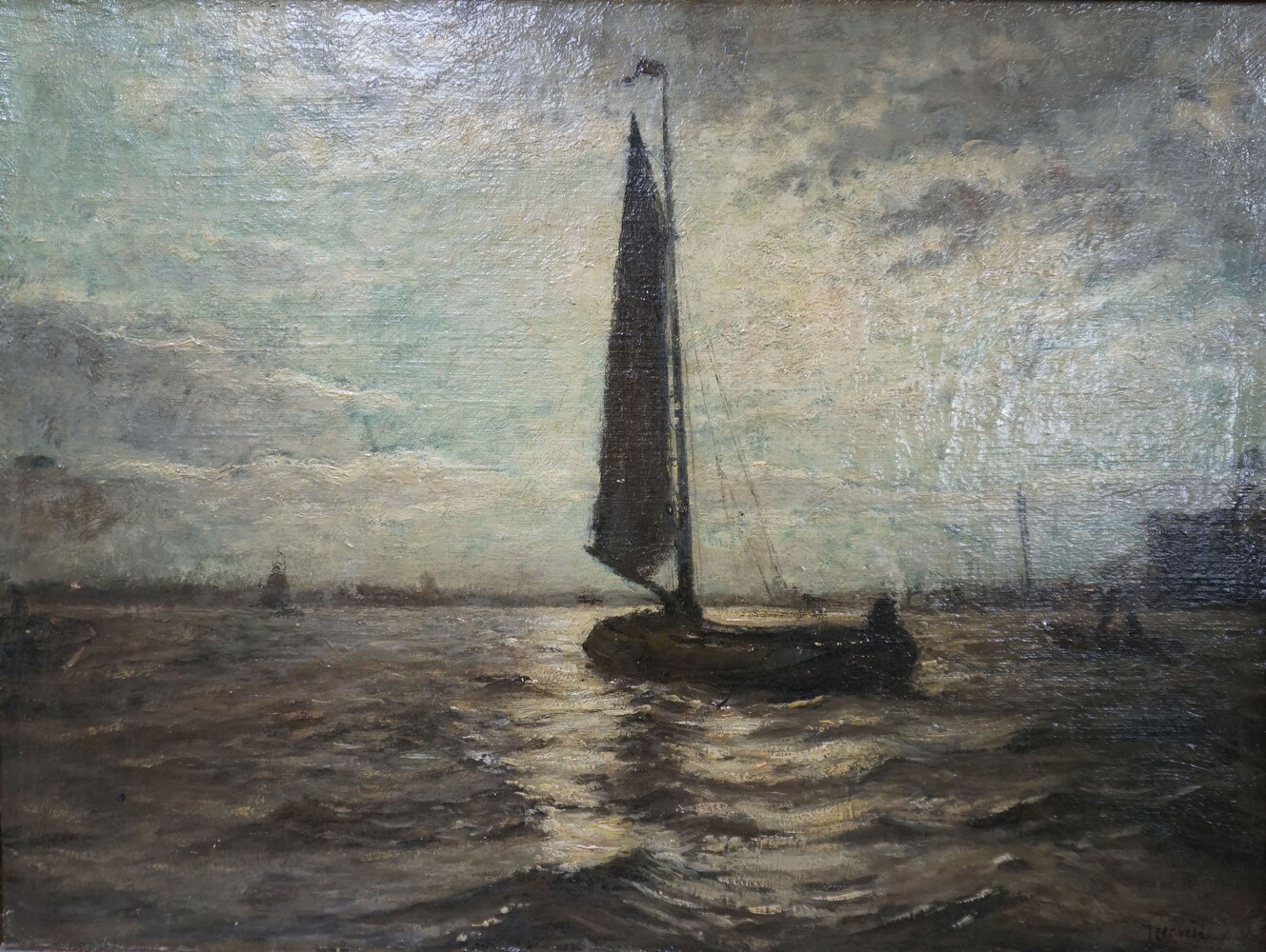 Dutch barge sailing 