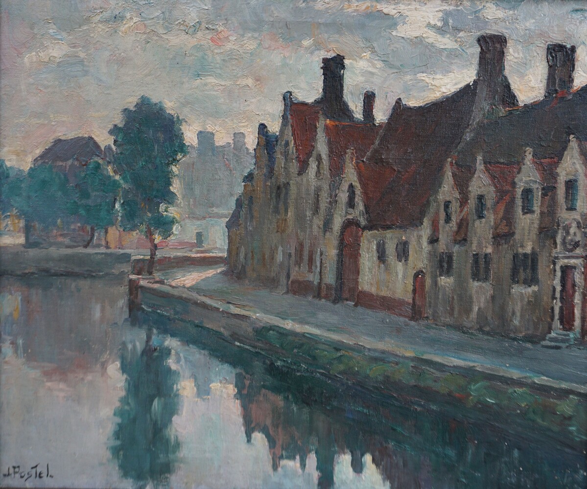  Village by the riverJules Postel (1867 - 1955)